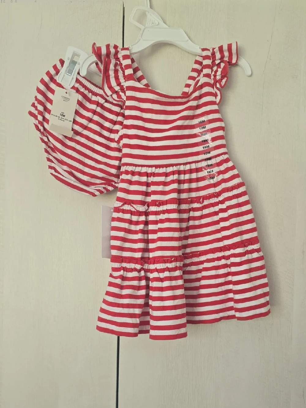 Ralph Lauren Baby Striped Cotton Jersey Dress & Bloomer 18m 18 Months